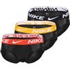 NIKE Hip Brief Dri-Fit Essential Micro, Slip da Uomo in Microfibra, Pack da 3 (IT, Testo, S, Regular, Regular, Black Volt/Hot Punch/Hyper Royal)