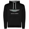 Genérico Felpa con Cappuccio Aston Martin Logo Nero Bicolor Uomo Taglie S M L XL XXL, Nero , XXL