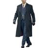 HiFacon Peaky, cappotto lungo da uomo in lana nera stile gotico Thomas Shelby, Lana - Trench, 3XL