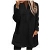 Generic Abito invernale da donna a metà lunga taglia grande cappotto largo mini abito caldo tunica manica lunga corto abito da donna alto baggy A-line abito 2023 classico felpa con cappuccio, Z1-Nero, XXXL