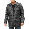 HiFacon John Rambo US Army M65 Field Jacket Uomo Militare M-65 4 Tasche Cappotto, Vera Pelle - Giacca M-65 Marrone, XXL