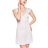 QCBH Pigiama Estivo Sottile Seta di gelso Lavorato a Maglia con Scollo a V Camicia da Notte da Donna in Pizzo, Sexy Homewear di Seta Senza Maniche