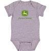 JOHN DEERE INFANT Oxford Grey Polyester/Cotton Logo Short Sleeve Snap Onesie (18 Months)
