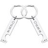 INBLUE Personalizzato Acciaio Inossidabile Coppia Portachiavi Impostato per Donne Inciso Nome Data Cuore Puzzle Portachiavi Etichetta Rotonda con Foto Tagliare Portachiavi con Nome - B1