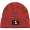 Calvin Klein Berretto CKJ Monologo Rubber Beanie Burnt Clay Rosso
