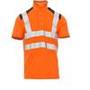 PAYPER Guard+ Polo Alta visibilità da Lavoro Uomo a Manica Corta 100% Poliestere Effetto Perlato Spacchetti Laterali Arancione Fluo/Blu Navy (L)