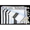 Talitania Kosher Tallit Talit - Scialle da preghiera in stile israeliano, 120 x 169 cm, colore: nero e argento