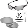 PapaViva Sostituzione lenti & Kit gomma per Oakley Juliet, Argento cromato - Polarizzato, Taglia unica