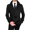 KHIRVWL Cappotto di Lana Uomo Blazer a Maniche Lunghe Tinta Unita Sottile Cappotto con Bottoni Elegante Autunno e Inverno Mo Giacca Trench Cappotto Doppiopetto in Lana Coat Cappotto Uomo Curvy