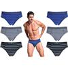Navigare 6 Slip Uomo Elasticizzati Disponibili in Varie Fantasie Elastico Esterno Firmato (IT, Testo, XXL, Regular, Regular, 21411Slip)