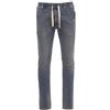 PAYPER Los Angeles Pantalone da Uomo Taglio Jeans Misto Denim Tasche Laterali Chiusura con Zip Gamba Slim Effetto Consumato (Light Blue, 52)