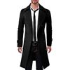 Oanviso Cappotto da Uomo Maniche Lunghe Cappotti con Tasca Cappotto Tinta Unita Calda Cappotto Invernale Uomo Casual Cappotto di Lana Elegante Outwear Jacket A Nero 3XL