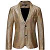 Dinnesis Giacca da uomo con paillette, giacca da uomo, a maniche lunghe, smoking, colore oro, motivo floreale, stile moderno, casual, per matrimoni, gold, XL