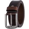 Lindenmann Cintura in pelle da uomo, cintura in pelle pieno fiore, cintura in jeans marrone, Farbe/Color:marrone, Size US/EU: