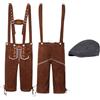 Generic Travestimento Oktoberfest Uomo Set di Costume Bavaresi Oktoberfest da Uomo Completo Tradizionale Maschile Tuta con Bavaglino Pantaloni Bretelle Cappello Due Pezzi Festa della Birra (A02-Dark Gray, M)