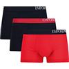 Emporio Armani Trunk - Confezione da 3 Pezzi, Blu Marino, Ciliegia, Marino, S