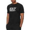 EA7 t-Shirt Stampa Logo Nero Davanti Girocollo Costine Primavera Estate XL