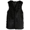 WOXIHUAN Gilet Donna Smanicato Invernale Cappotto Corta di Pelliccia Sintetica da Donna Morbido Cappotto di Peluche Cardigan Sintetica Giacca in Pelliccia Sintetica Nero S