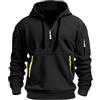 Generic Felpe con cappuccio da uomo con mezza zip pullover da lavoro felpe tattiche militari felpe con cappuccio felpe sportive con cappuccio giacche invernali a maniche lunghe con cappuccio top tasche con