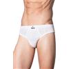 marcLuis - Slip Realizzato in Morbido e Delicato Cotone Piquet Operato a Vita Alta, Confezione da 6 Pezzi, Colore: Bianco, Taglia XXXL