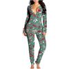 Surttan Pigiama Sexy Tuta da Donna Pigiama Tutina con Apertura Posteriore Monopezzo Autunno Inverno Pigiama Intero con Patta Sexy Pagliaccetto Tuta a Maniche Lunghe Body Taglia Grossa Onesie Pajamas