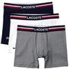 Lacoste Cotton Stretch Tricolor Waistband Boxer Briefs, 3-Pack Corti, Blu/Bianco, M (Pacco da 3) Uomo