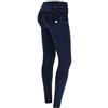 FREDDY - Pantalone WR.up® Skinny A Vita Media Lunghezza Regular in Denim Elasticizzato, Donna, Denim Scuro, Extra Small