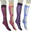 CALZE PRESTIGE (4 PAIA) Calze donna gambaletto in morbidissima microfibra traspirante, con motivo tartan -100% Made in Italy