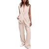 REINNAT UNITDUCT Gilet Senza Maniche e Pantalone a Zampa Larga per Donna, Set Blazer Business-Casual, albicocca, S