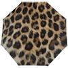 Mexpekil Ombrello compatto con stampa leopardata rustica da viaggio, forte antivento, pieghevole, protezione UV, sole e pioggia