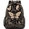 Mexpekil Zaino vintage gotico floreale luna farfalla ragazze ragazzi zaino per computer portatile da donna uomo viaggio casual zaino scuola libro borsa