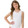 JADEA 6 Canottiere Bambina Spalla Larga Cotone 307 (Bianco, 7/8 Anni)
