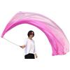 Winged Sirenny Velo Poi Rettangolare 230x90 cm in Seta per Danza del Ventre, Palla con Code a Nastro Gradienti Colorati, Catena in Acciaio Inox e Borsa Trasporto (Rosa dissolvenza)