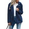 WXHNZYQ Bottoni Autunnali E Invernali, Risvolti, Cardigan in Pile Sciolto, Cappotto di Lana di Pecora da Donna, Giacche, Top