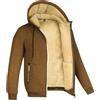 VEMOW Giacca Uomo in Lana - Foderata Sherpa Sweatshirt a Cerniera Hoodie, Calda Coat Giacca Spazzolata Inverno(1C-Brown, XL)