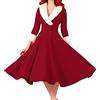 NaLatia Vestito Donna Invernale Elegante Abito da Cocktail Maniche Lunghe, Abito da Sera Cerimonia, Rockabilly, Vintage, Anni '50, Vestiti Lungo per Matrimonio Banchetto Vacanza