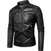 HAOLEI Giacca in Pelle Da Uomo Blazer Vintage in Pelle PU Giacca Cappotto in Ecopelle Giubbotto Da Motociclista Slim Retr Casual Giubbotto Da Pilota in Finta per Andare in Moto Feste in Maschera Gite Viaggi