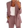 topuersaiv Completo Lino Donna Pantaloni E Giacca Leggeri Ufficio Suit Slim Fit E Giacche da Eleganti per La Primavera E L'Estate Tailleur Donna Eleganti Rosa 5XL