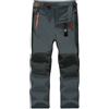 Echinodon Pantaloni softshell per bambini, con imbottitura in pile, impermeabili, antivento, traspiranti, caldi, funzionali, per ragazzi e ragazze, grigio., 164
