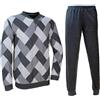Enrico Coveri Pigiama Uomo Invernale in Tessuto Punto Milano 2140 (IT, Testo, XL, Regular, Regular, Grigio)