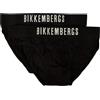 Dirk Bikkembergs Slip Uomo Bikkembergs Confezione 2 Capi Elastico a Vista Cotone Elasticizzato Underwear Articolo BKK1USP10BI bi-Pack, Navy, M - EU M - US S - FR 3