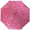 BVKWNTSA Ombrello da viaggio antivento con glitter rosa scintillante, compatto, leggero, automatico, robusto e portatile, con copertura per ombrello, adatto sia per uomini che per donne, Glitter rosa
