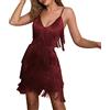 Generic Abito da donna anni 20 Gatsby 1920er nero blu abito con frange da donna per ballo abito da flapper corto Charleston costume da carnevale spalline abito senza spalline a maniche corte a frangia