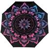 Mexpekil Ombrello compatto con mandala etnico floreale da viaggio forte antivento pieghevole automatico protezione UV sole pioggia ombrelli