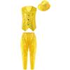 dPois Abito da Ballo Latino Americano Bambino Ragazzo Completo da Ginnastica Danza Moderna Jazz Hip Hop Gilet Panciotto Senza Maniche + Pantaloni + Cappello con Paillettes Rosso 5-6 anni