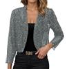 Qzeanxy Giacca Oro Donna Elegante - Comodo Corta Frange Leggero Lunga Maglia Casual con Brillantini Giubbino Glitter Top Paillettes Tailleur