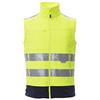 PAYPER Traffic Gilet Softshell Alta visibilità Uomo da Lavoro 100% Poliestere Chiusura Zip Bande Riflettenti Tasca al Petto Porta Badge Giallo Fluo/Blu Navy (M)
