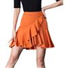 YM YOUMU Gonna da Donna con Volant per Danza Latina per Sala da Ballo Tango Salsa Rumba Cha Cha, Arancione, S