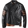 Leather Verse Moda Uomo Logan fans Marrone 2024 Giacca con strisce Cosplay, Marrone - Vera Pelle, L