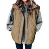 HEONSATI Piumini Donna Invernali Giacca Caldo Trapuntato Gilet Smanicato Imbottito Taglie Forti Giacca Invernale Lavoro Cotone Piumino Smanicato Corto Donna Giubbotto Elegante Leggero con Tasche